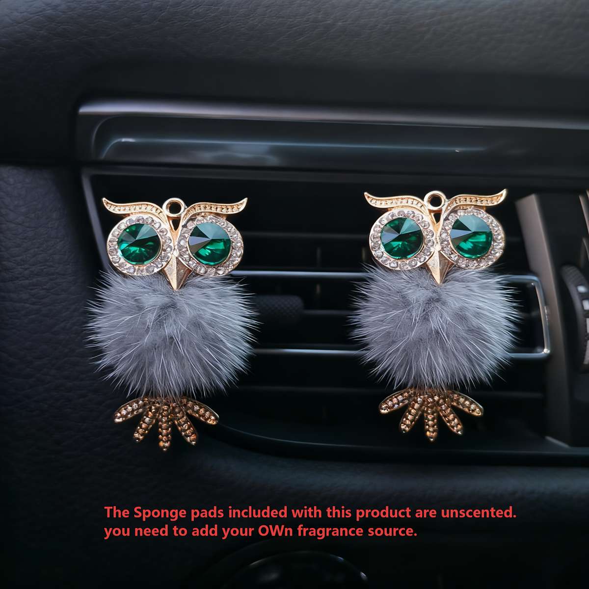 Car Interior Decor Color 2Pc Red Owl