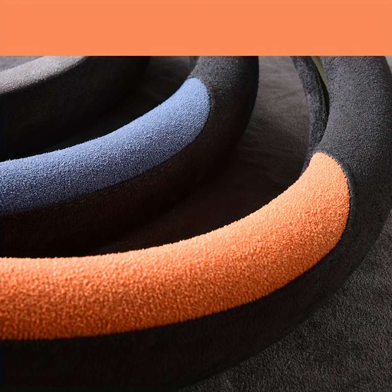 Car Steering Wheel Cover Gray Black Model D Type