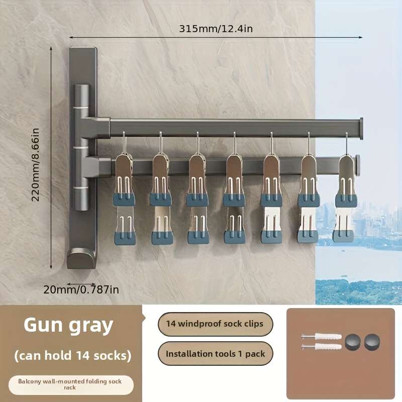 Clothes Rack Gun Ash Model 2 Rods