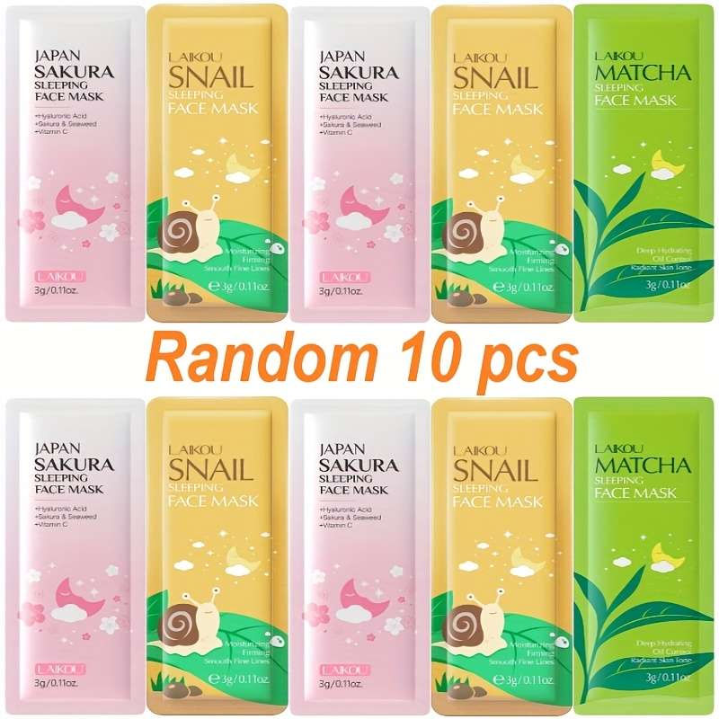 Facial Mask Items Snail Sleeping Mask 3Pcs