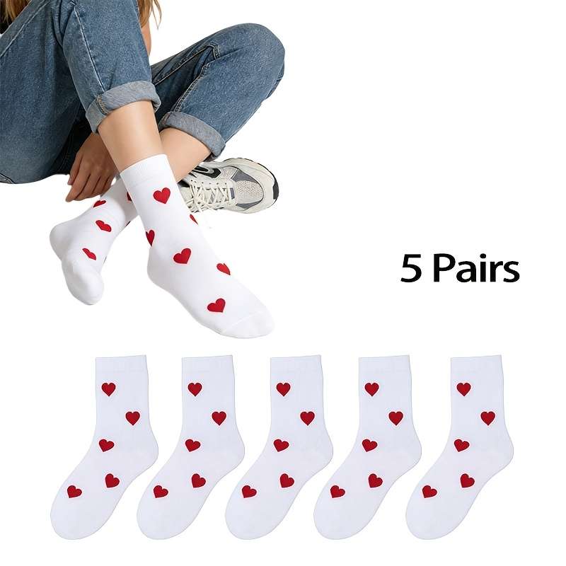 Women S Socks Color 5Pairs White Size Onesize