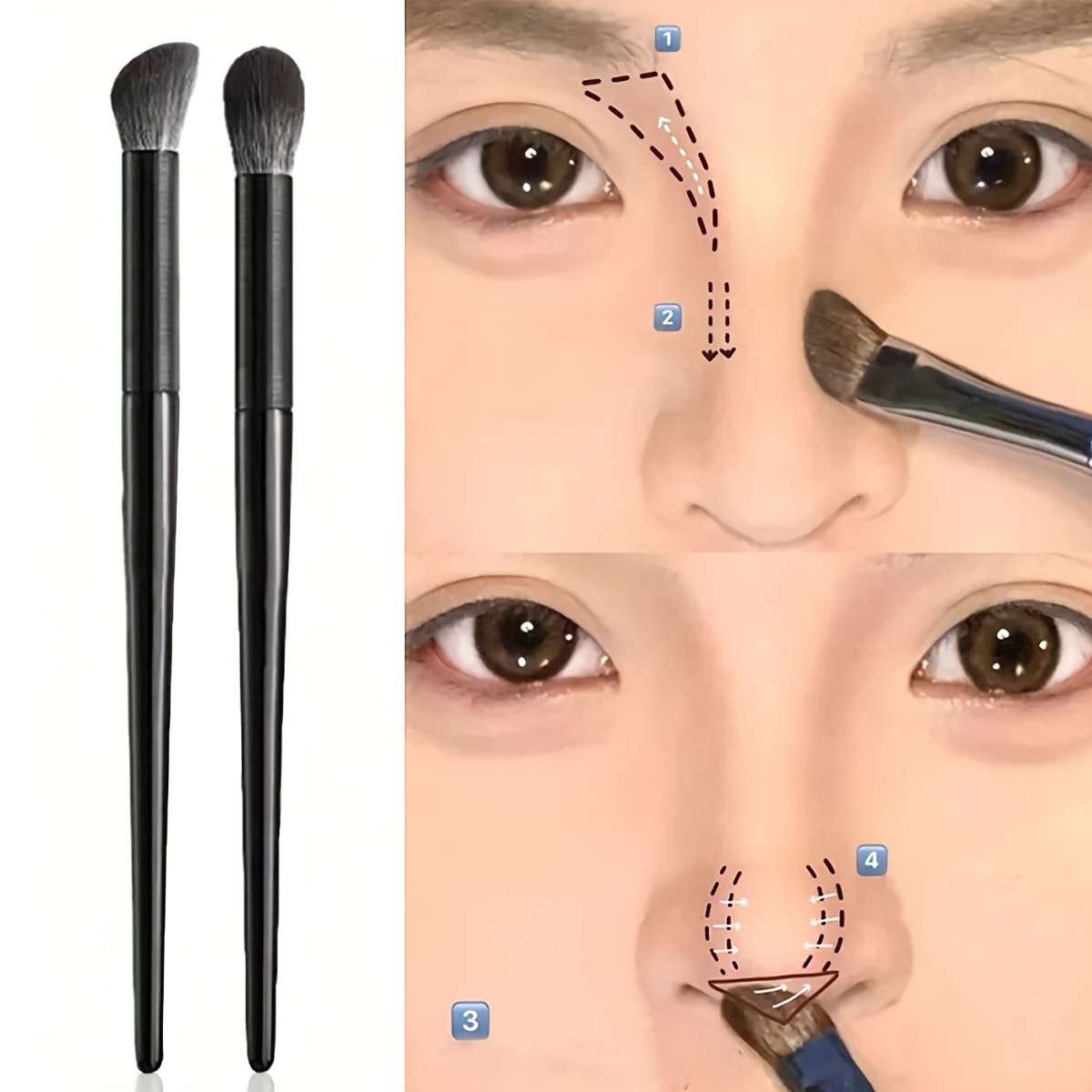 Makeup Brush Set Color Black 2Pcs