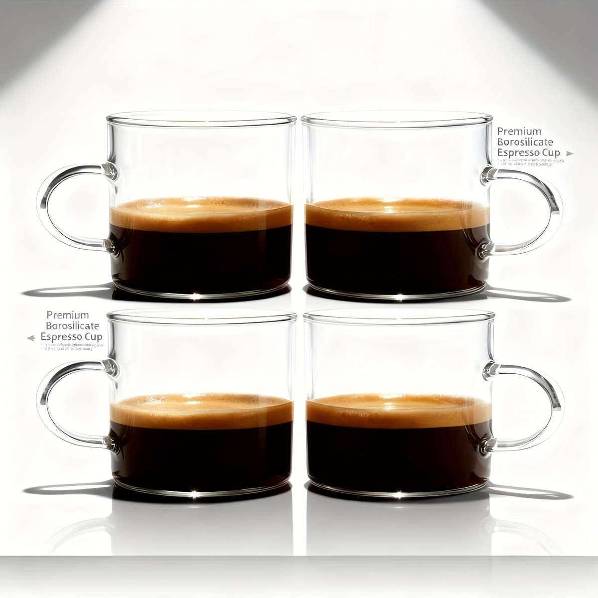 Water Cup Items 2Pcs Round Transparent Glass With Handle