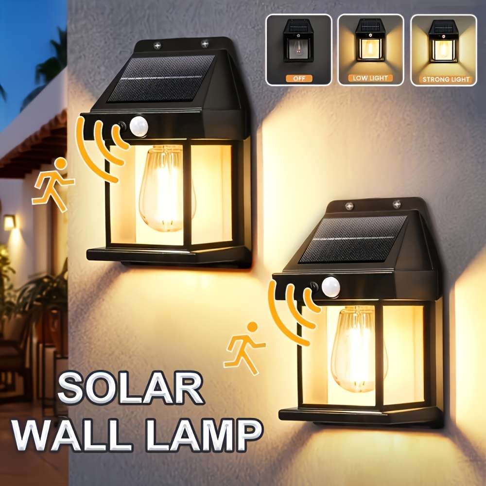 Solar Emergency Lights Quantity  Upgraded Lithium Battery  Sports Mode Sensing Column Light