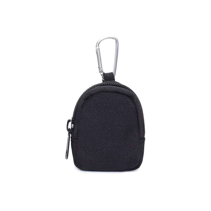 Durable Nylon Mini Wallet With Zipperversatile Coin Purse Wireless Earbud Key Holder In B