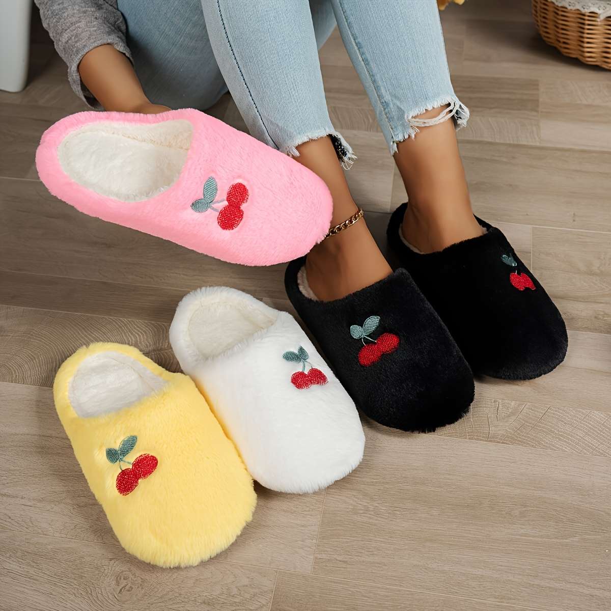 Cotton Slippers Color Black Sizeuk 3.5-4