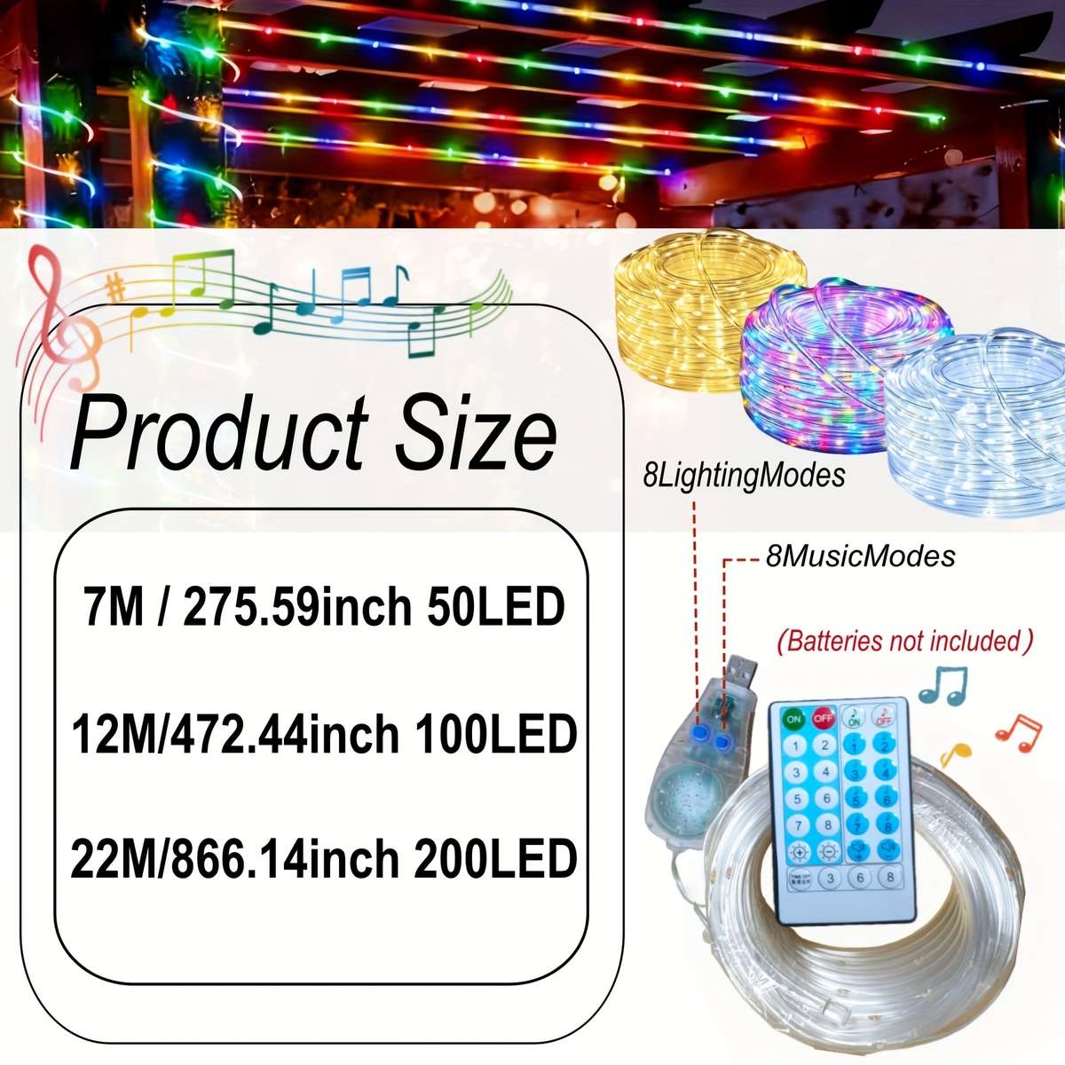String Lights Color Warm Size7M 275.59Inch 50Led