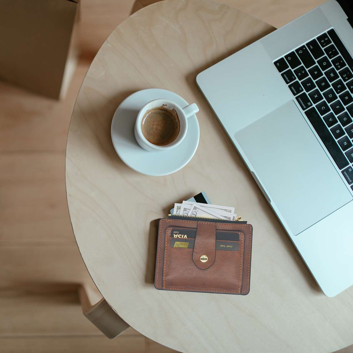 Wallet Front Pocket Simple Faux Leather