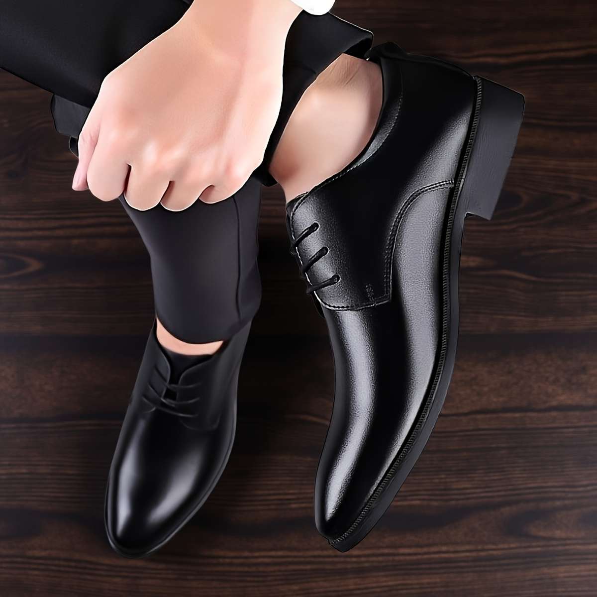 Mens Leather Shoes Color Black Sizeuk 8