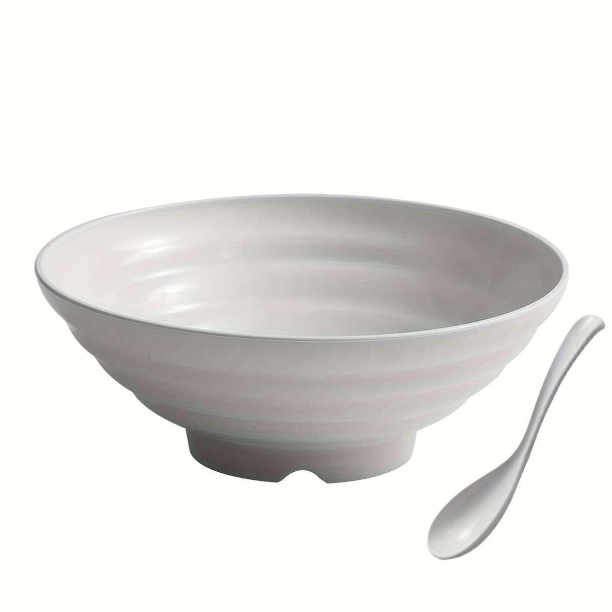 Bowl Color 25Cm White  Spoon