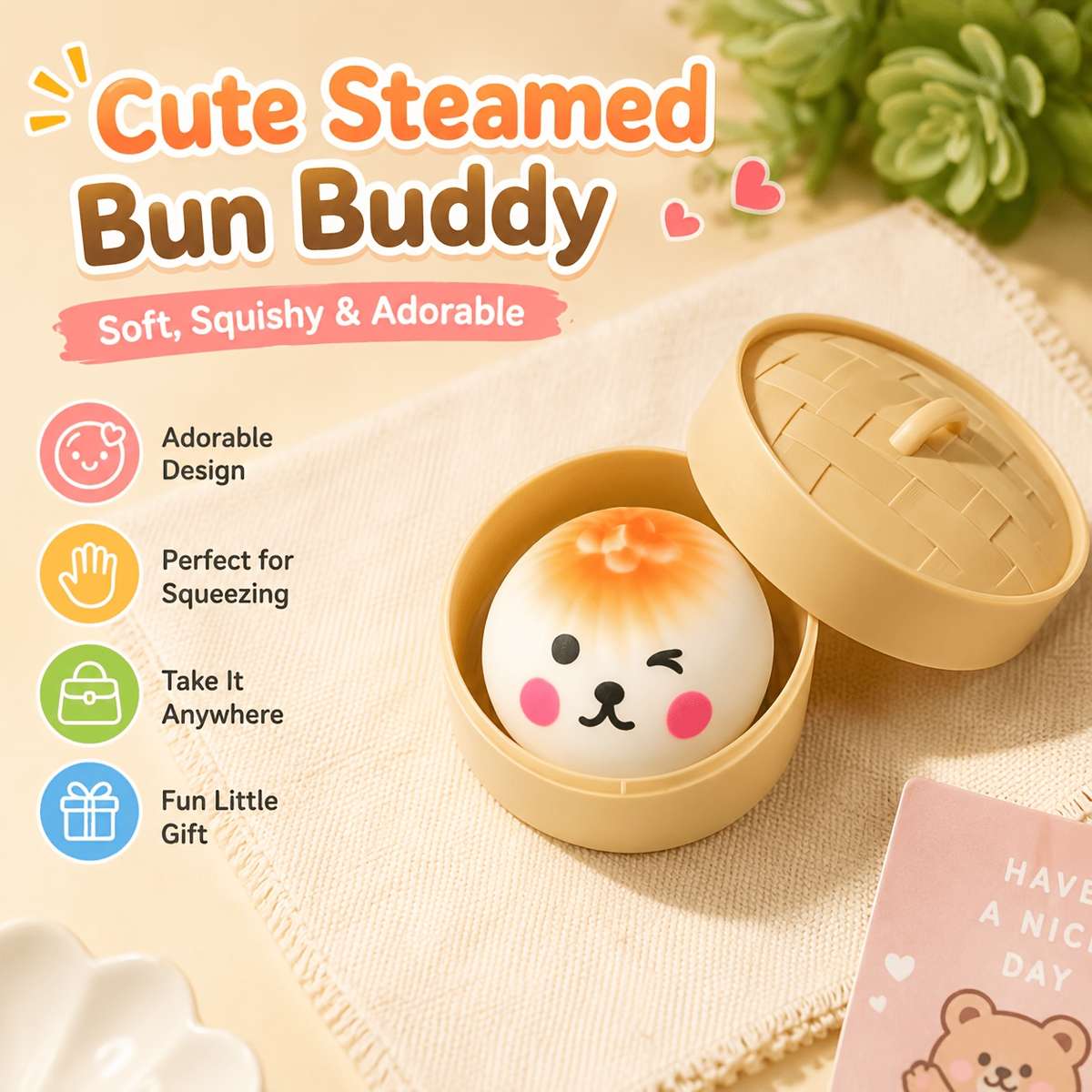 Squeezable Toys Color Baozi Steaming Basket Lid