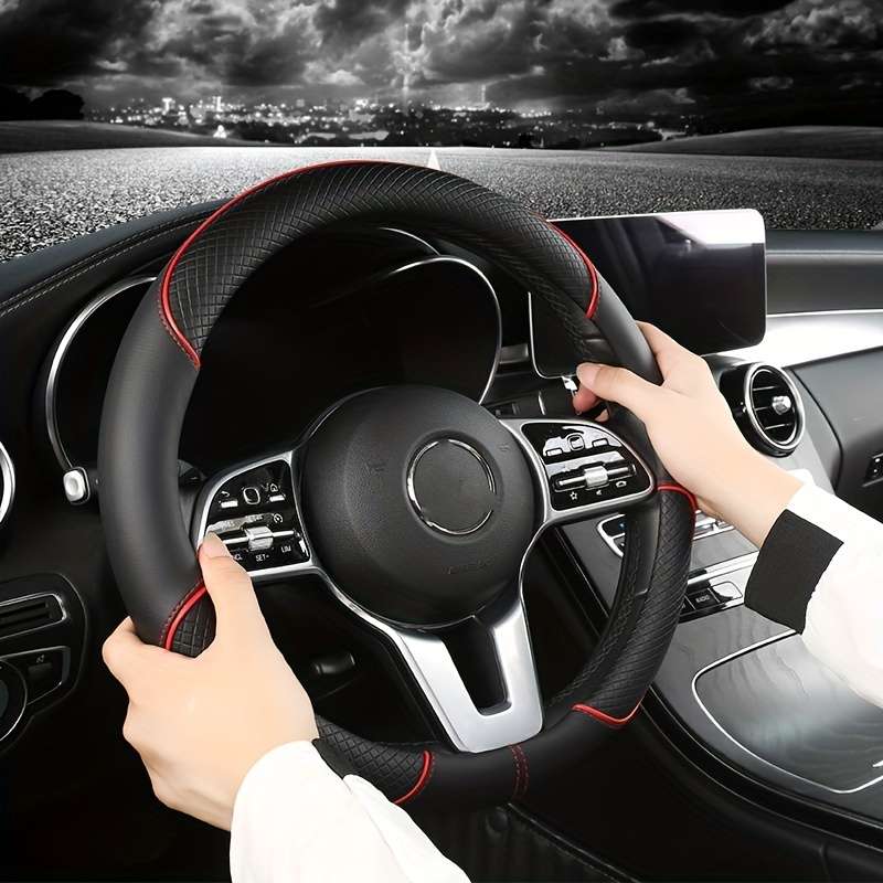 Car Steering Wheel Cover Orange (D Shaped)