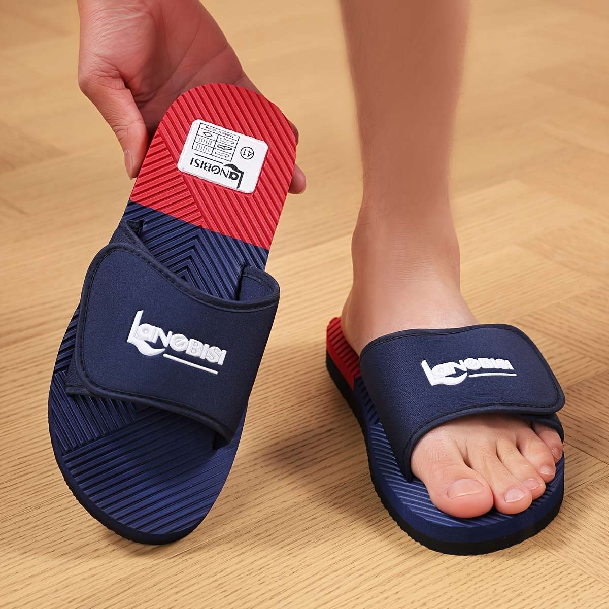 Men Slippers Summer Style Grey Size Uk 7.5
