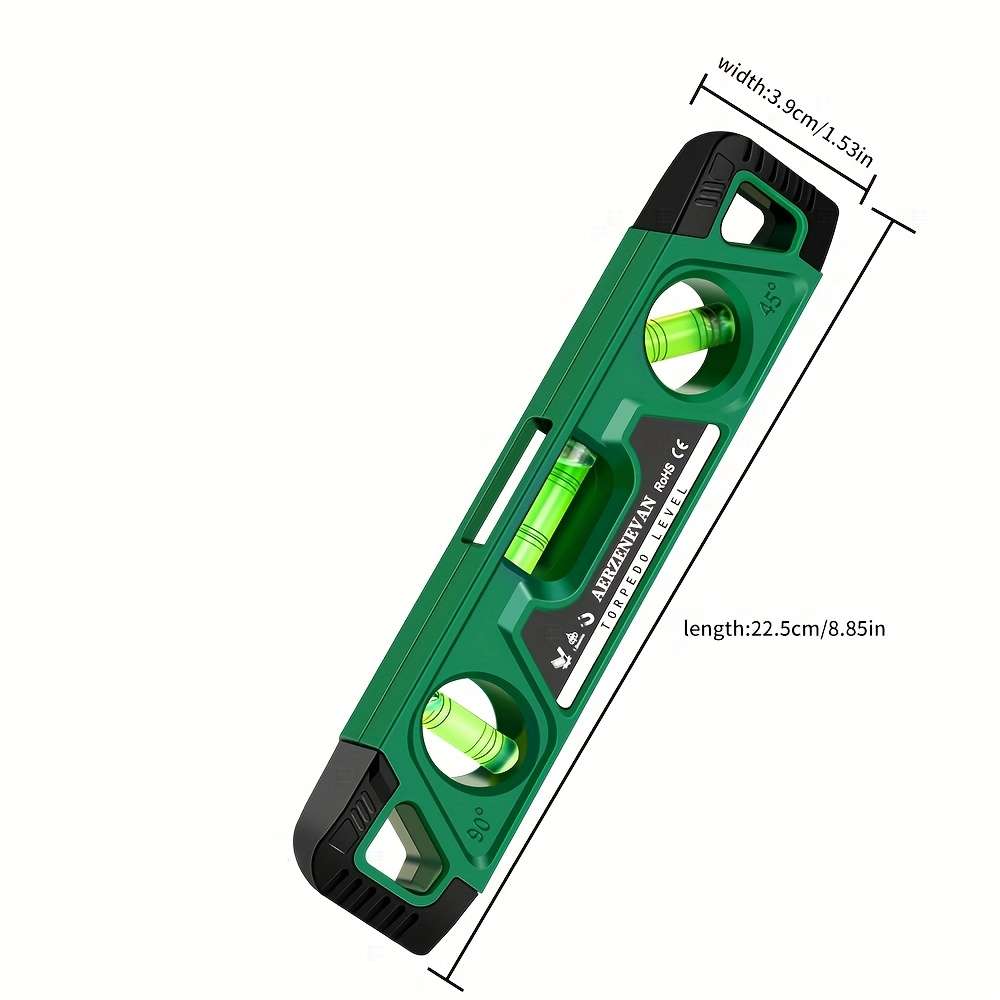 2pcs Mini Torpedo Level Ruler Red