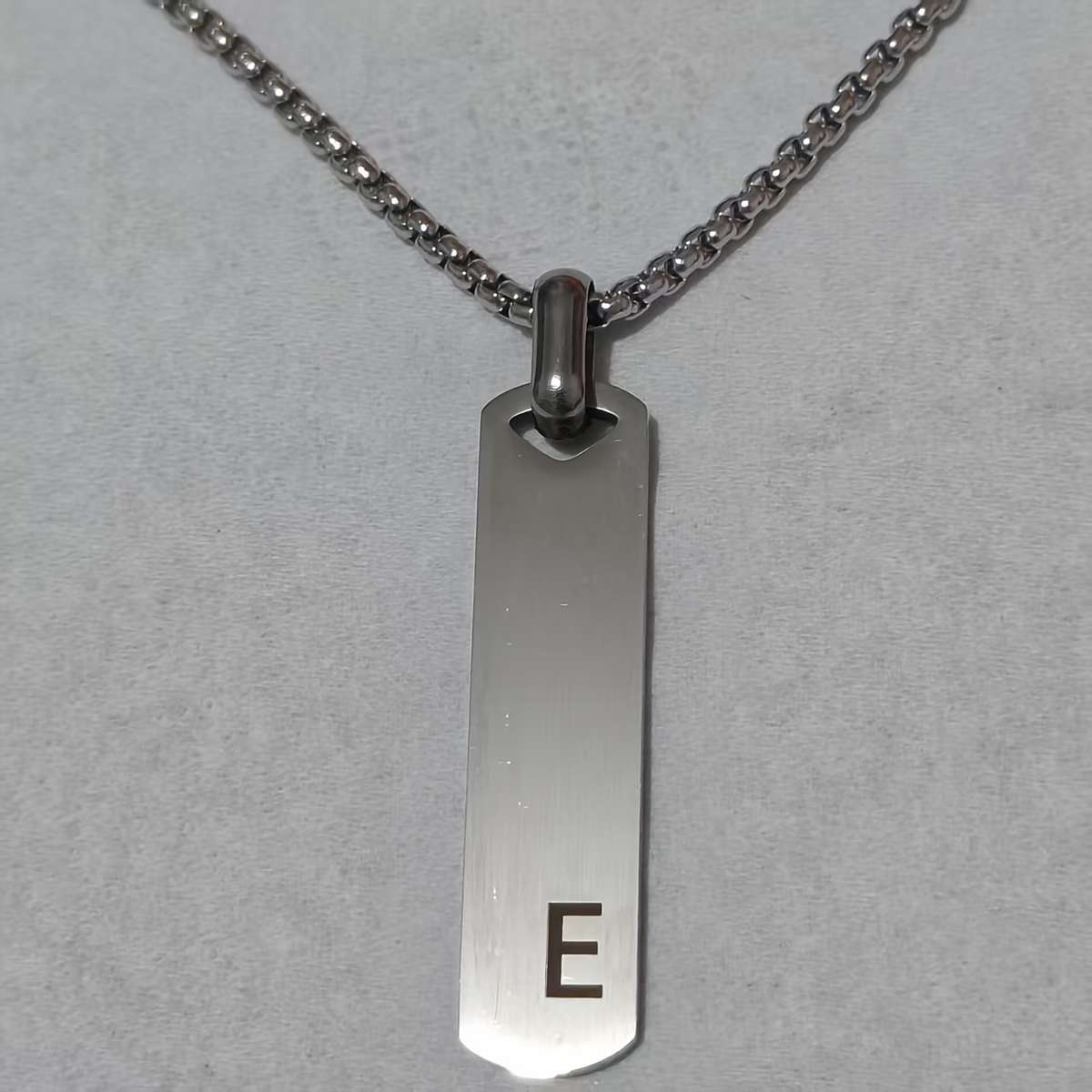 Modern Silver Plated 316l Stainless Steel Laser Letters Pendant Anniversary