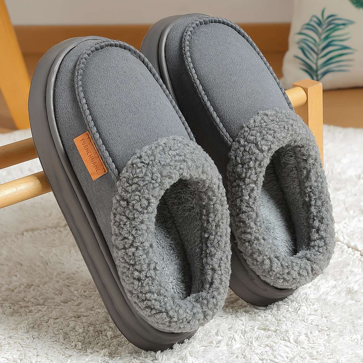 Cotton Slippers Color Grey Sizeuk 6.5-7