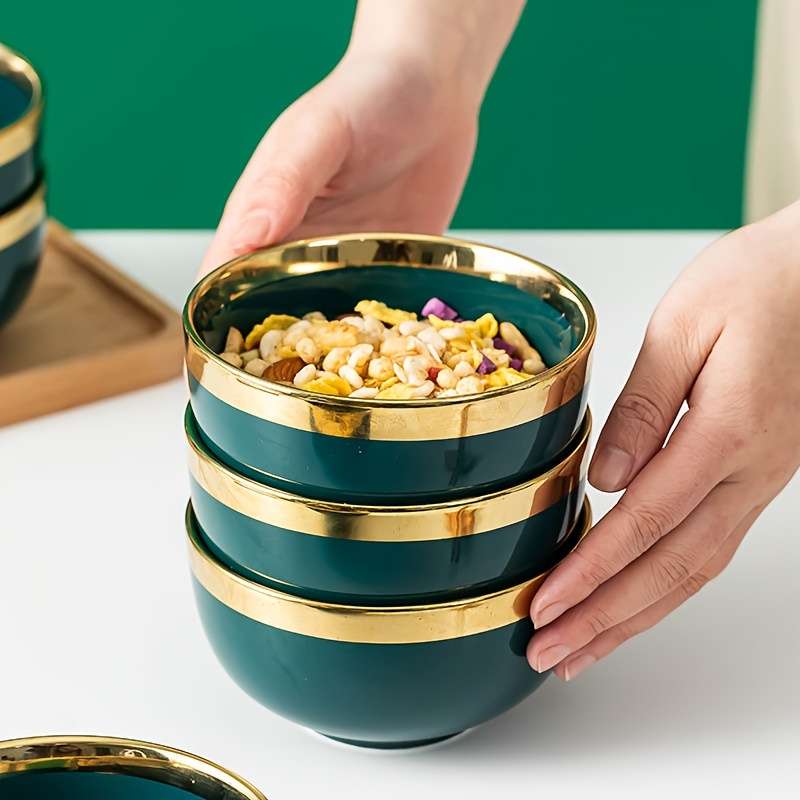 Bowl Items 4Pcs 4.5In Bowl Createdemerald Golden Plated