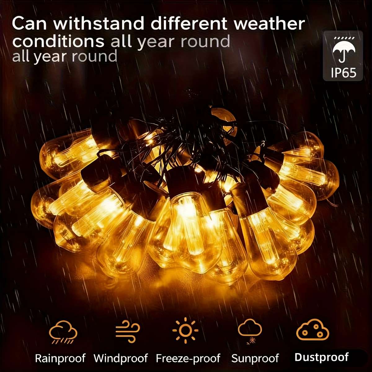 String Lights Color Warm Color Size10.7Meter 30 Bulbs  8 Modes