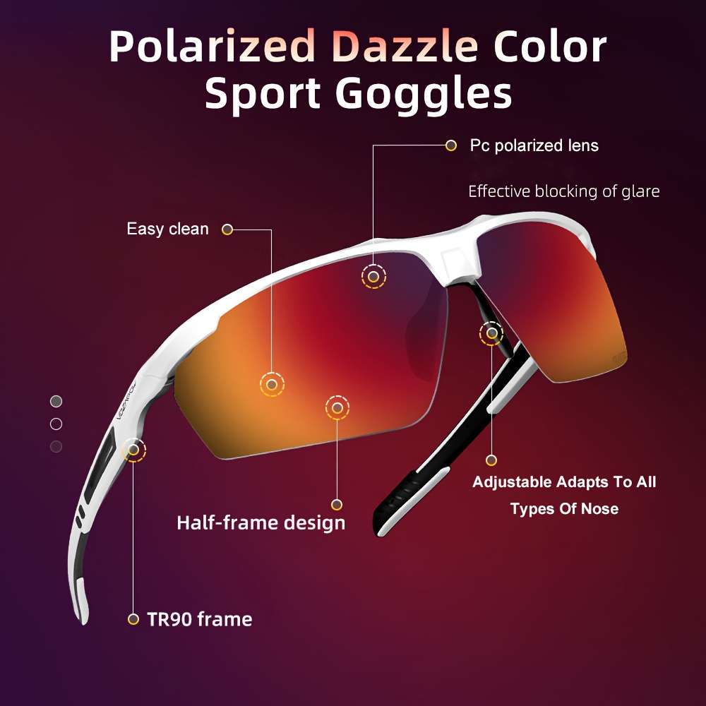 Cycling Glasses Color White Frame Purple Lens