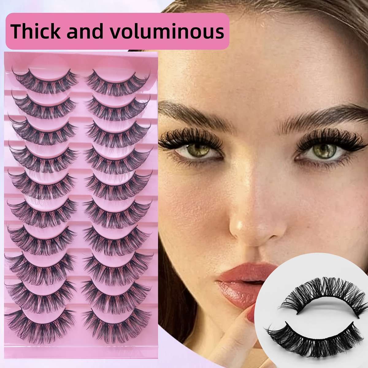 10 Pairs Natural Soft Individual Lashes Style Voluminous Curl 7mm