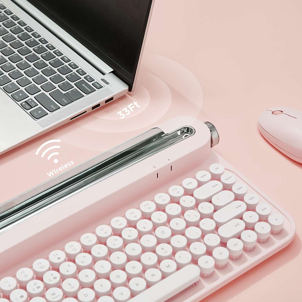 YUNZII B303 Pink Wireless Keyboard