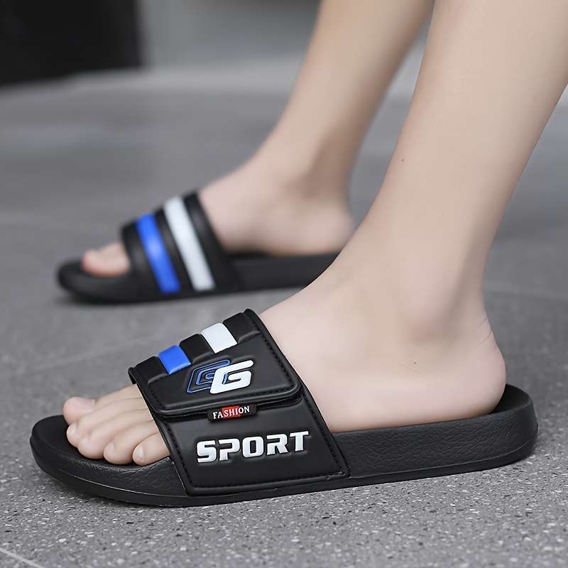 Men Slippers Summer Style Black&Red Size Uk 7.5
