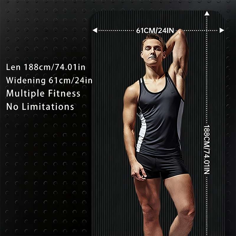 Yoga Mat Black Model Thickness 1CmStrap
