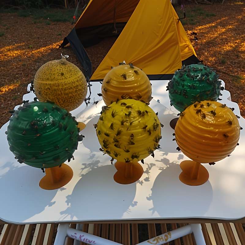 Fruit Fly Traps Color 6Pc  2 Yellow  2 Orange  2 Green