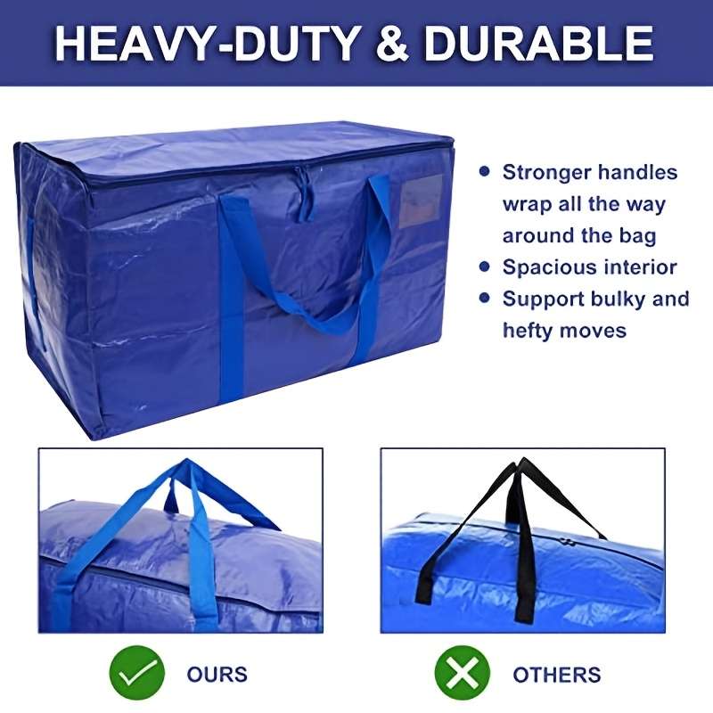 2Pcs Extra Large Heavy Duty Reusable Moving Blue 2Pcs