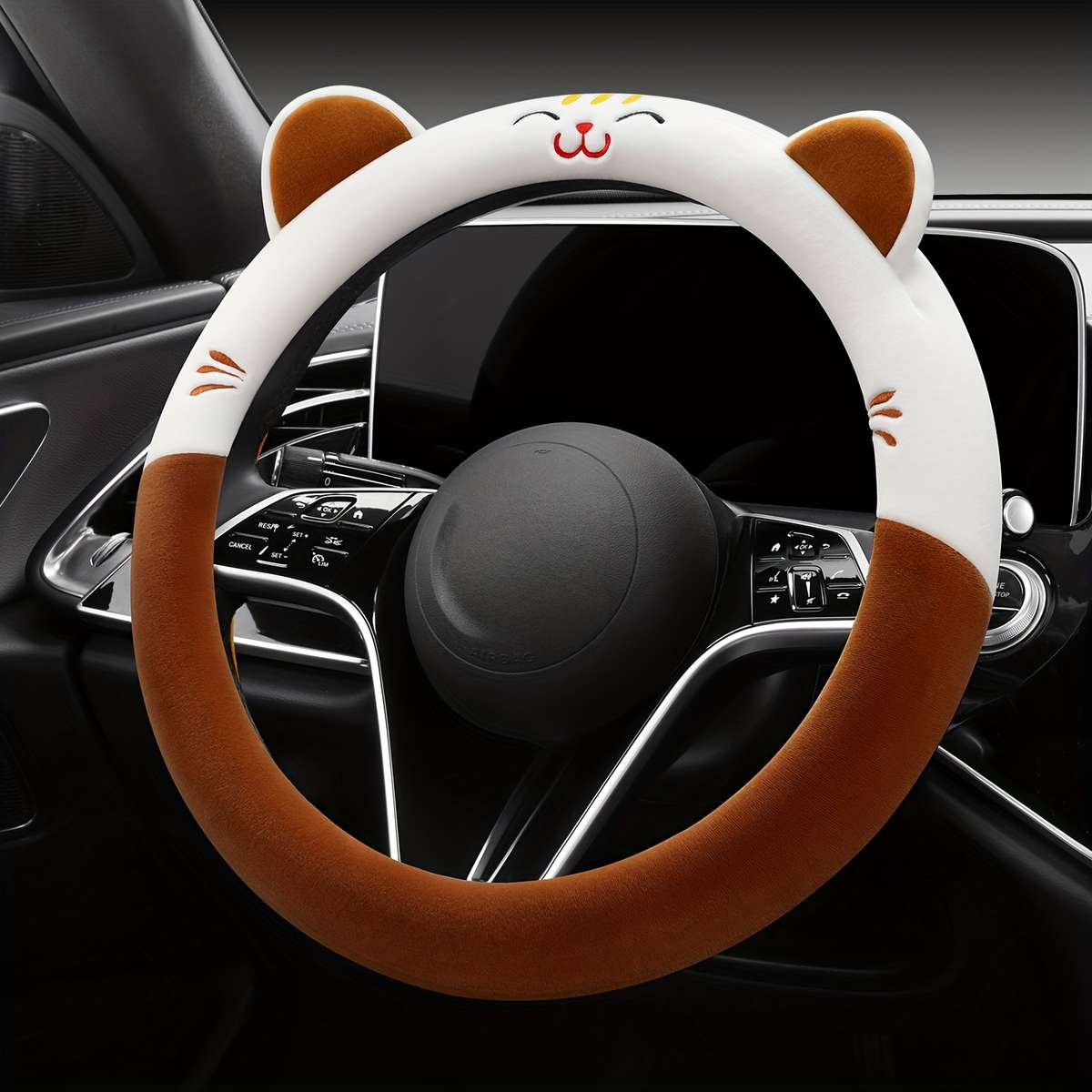 Car Steering Wheel Cover Kitten Blue