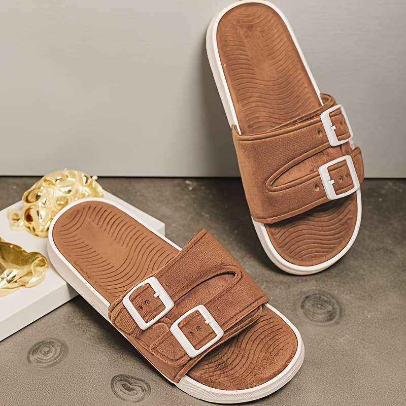 Men Slippers Summer Style Black Size Uk 7