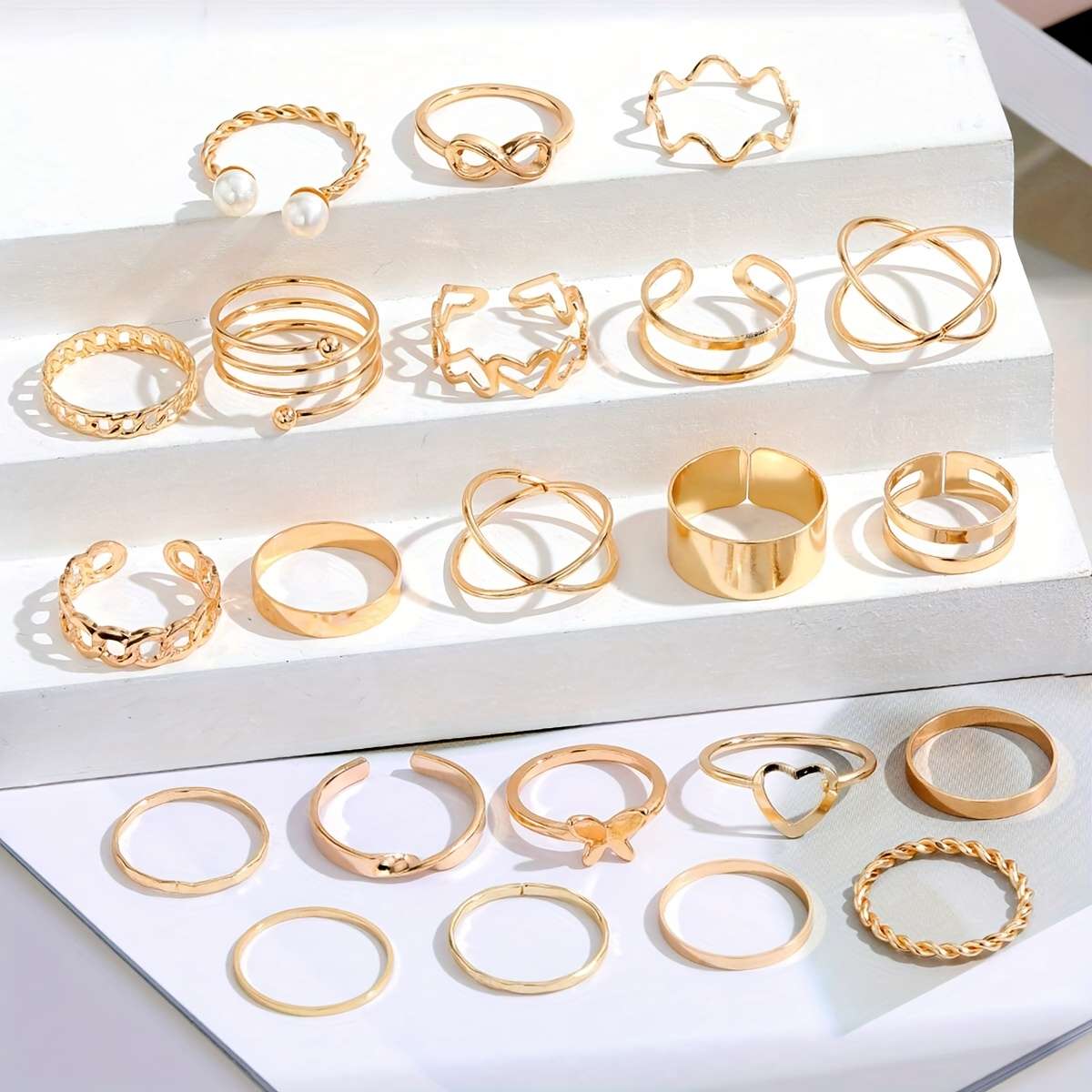 Classic Fashion Boho Style Stackable Ring Color 1hs704 Silvery