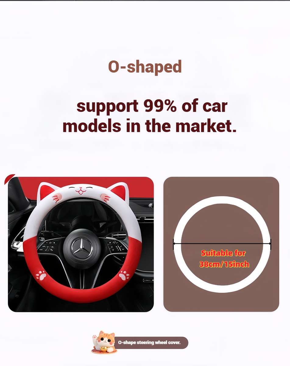 Car Steering Wheel Cover Pink And White