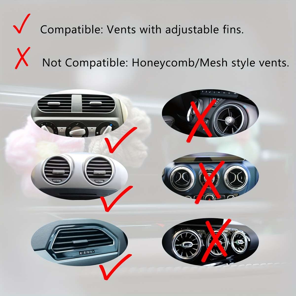 Car Interior Decor Color 2Pcs White