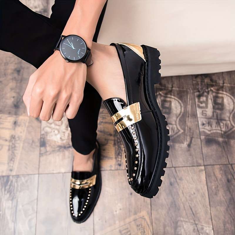 Mens Leather Shoes Color Black Sizeuk 7