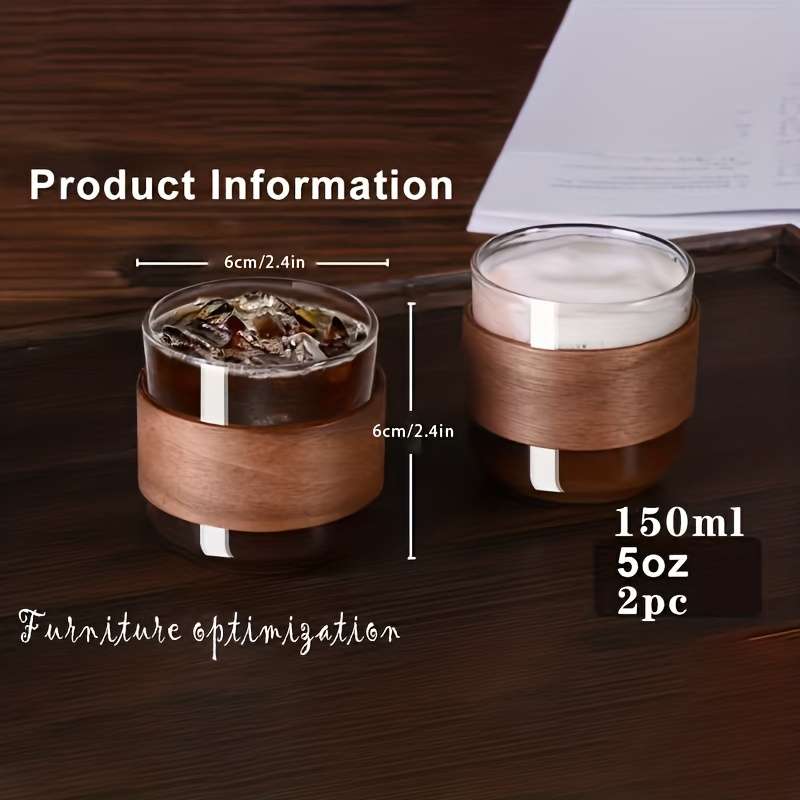 Water Cup Quantity Two High Transparency Borosilicate Glass Cups