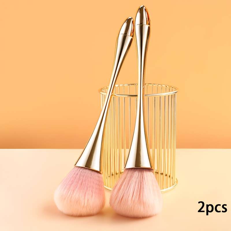 Makeup Brush Set Color Rose Golden  Golden 2Pcs