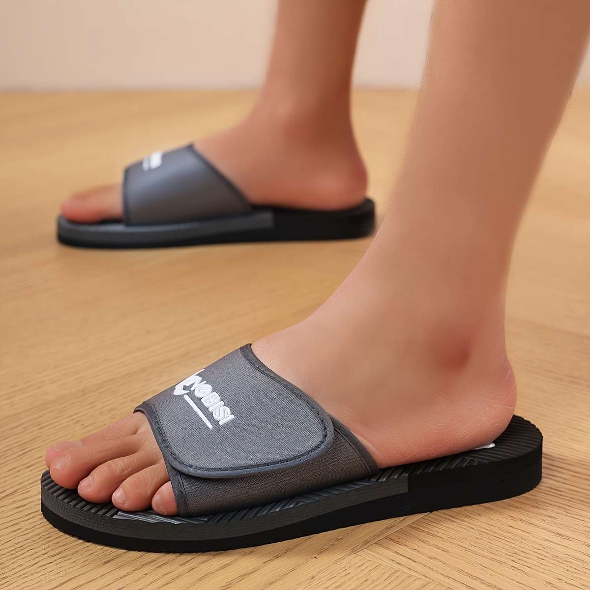 Men Slippers Summer Style Grey Size Uk 7.5