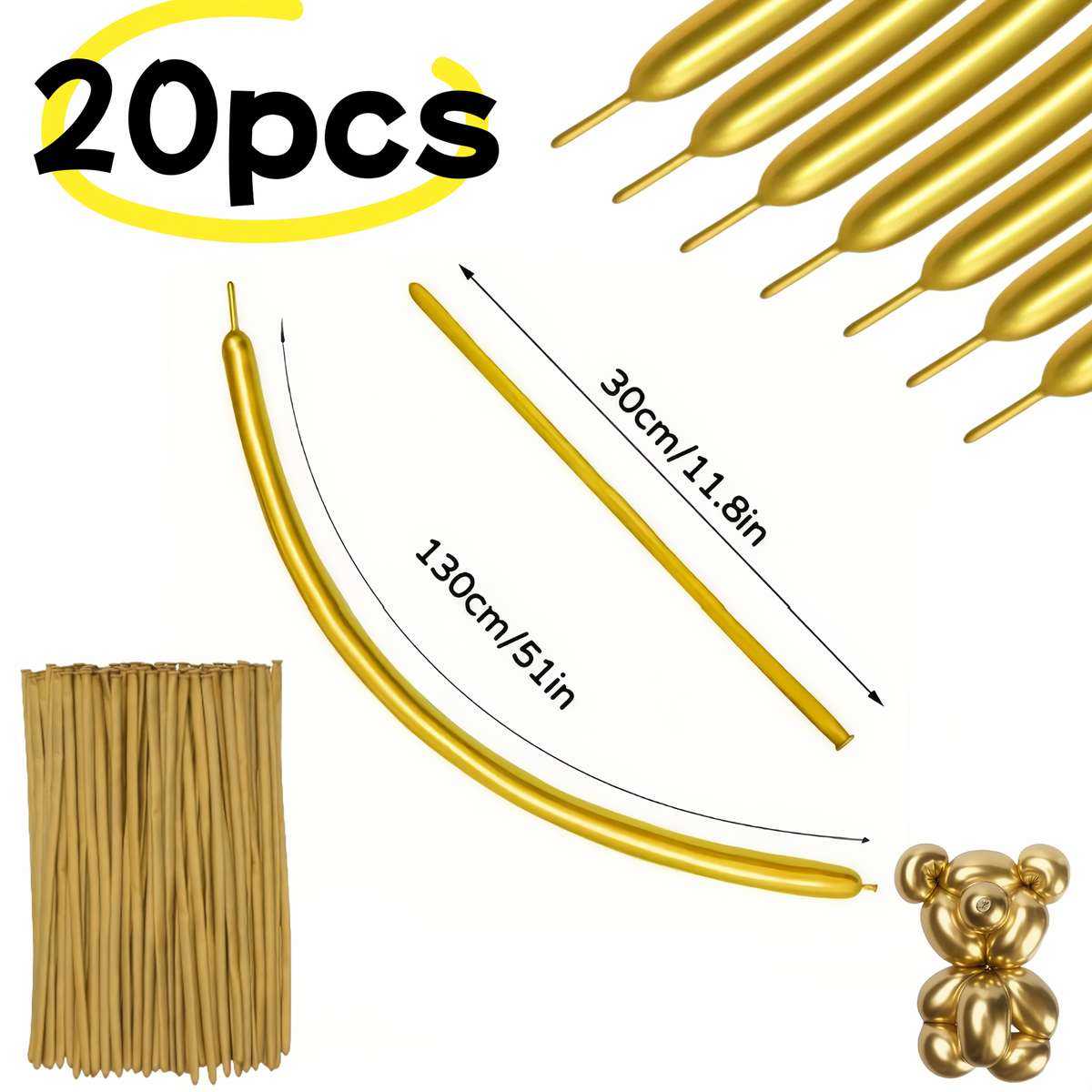 Balloon Quantity 20Pcs Golden