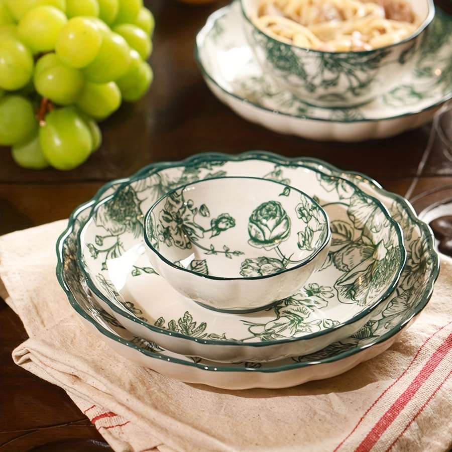 Bowl Color 6Pcs  2 Sauce Dishes  2 Bowls  2 Platters
