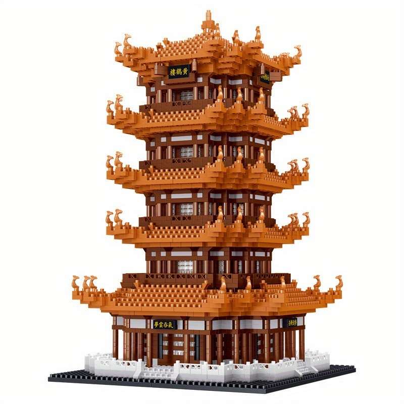 Building Toy Architectural Model Toy Set Color Yellow Crane Tower