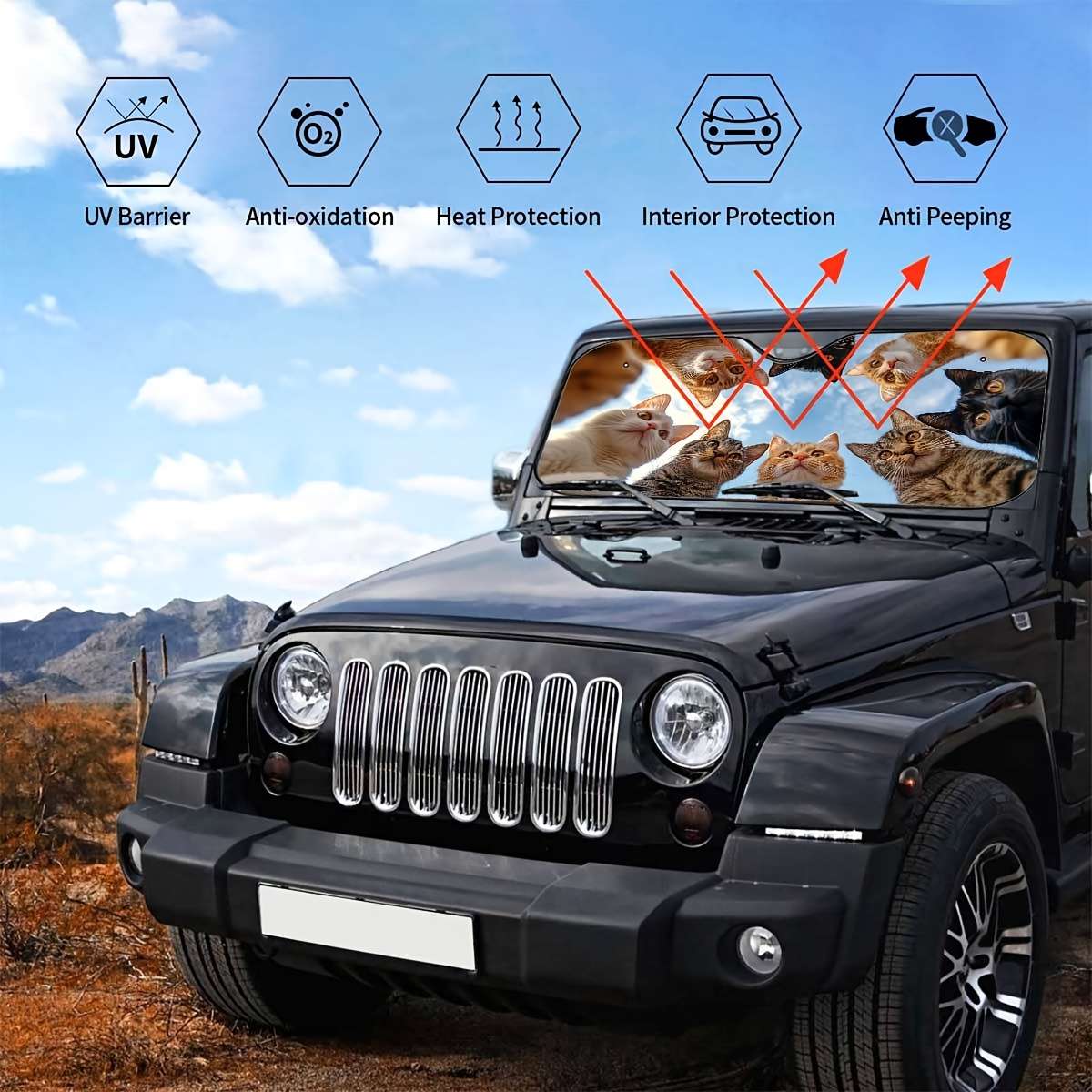 Car Sun Shades Size Size M 139.7 X75.95Cm