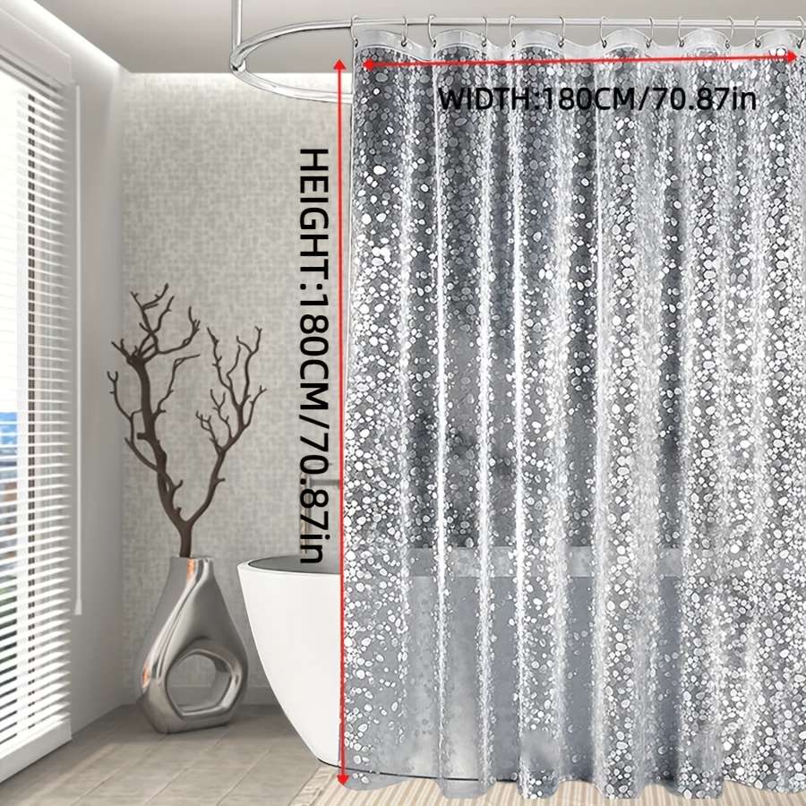 Waterproof Shower Curtain Color 3D Goose Warm Stone Size W180*H200Cm