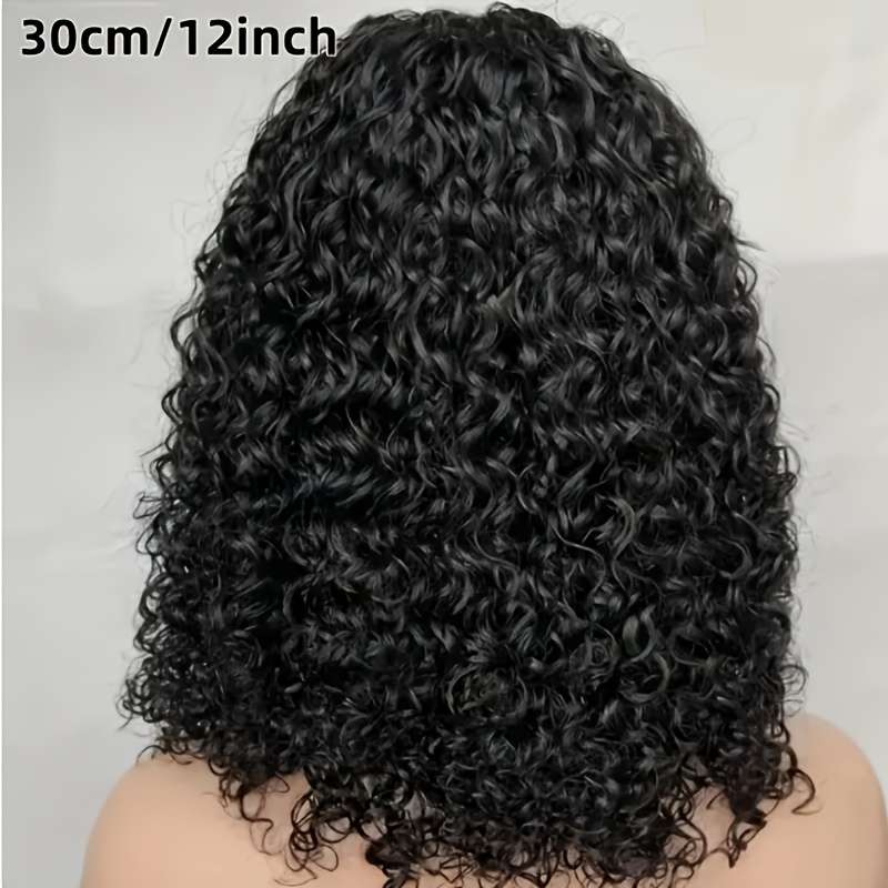 Black Womens Wigs Hair Length 30.48Cm
