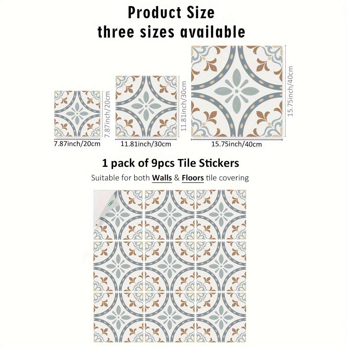 Floor Stickers Color Polychrome Size 7.87X7.87Inch Is 20X20Cm
