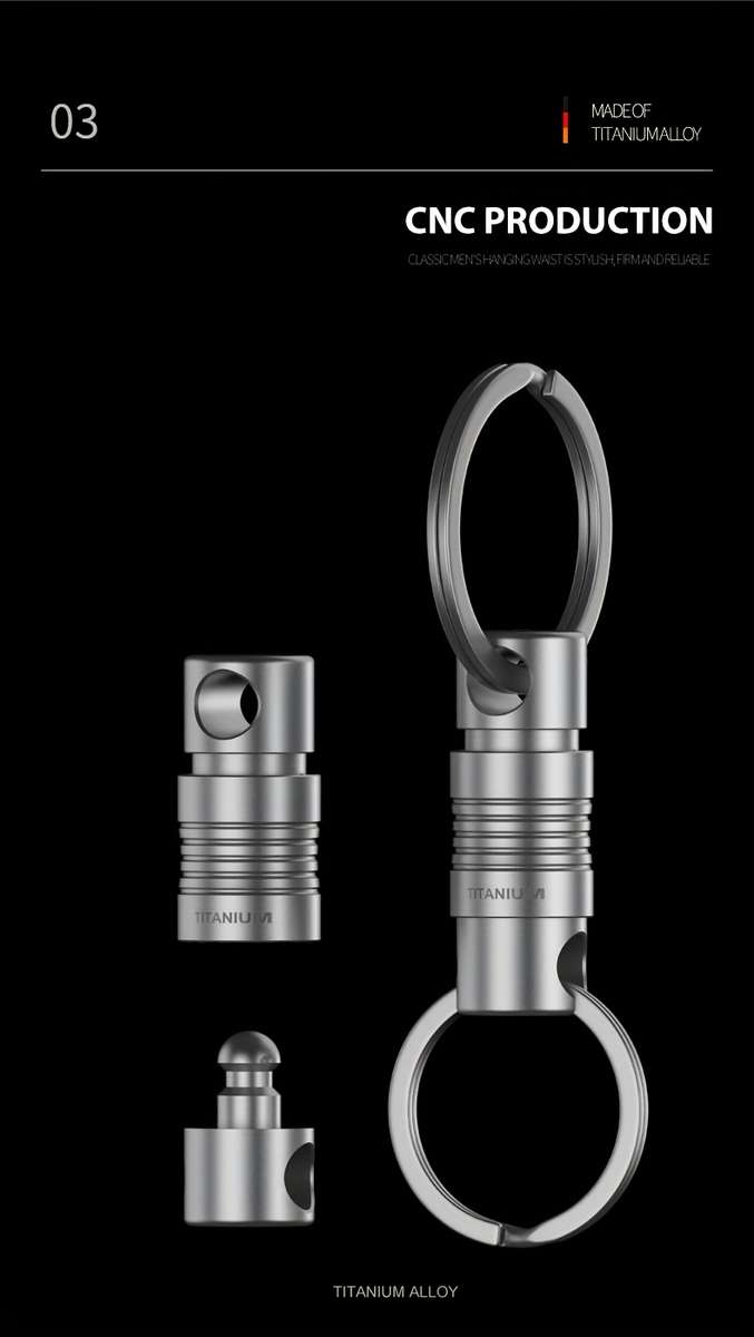 Keychain Ornament Model 1 Titanium Alloy Locking Rotating Quick Release Buckle