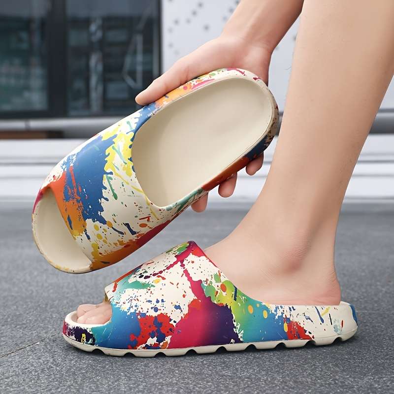 Men Slippers Summer Style Black Size Uk 6.5 To 7