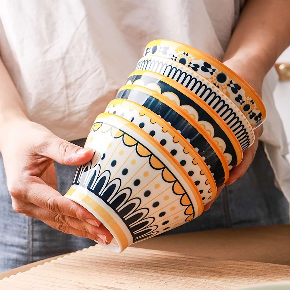 Bowl Color Mixed Color 6Pcs
