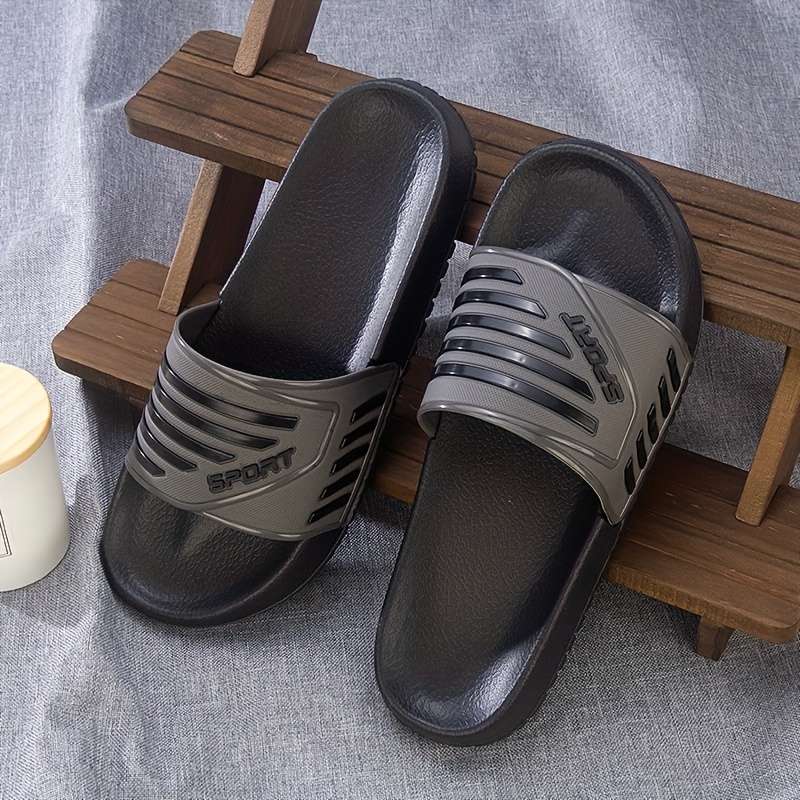 Men Slippers Summer Style Black Gray Size Uk 15