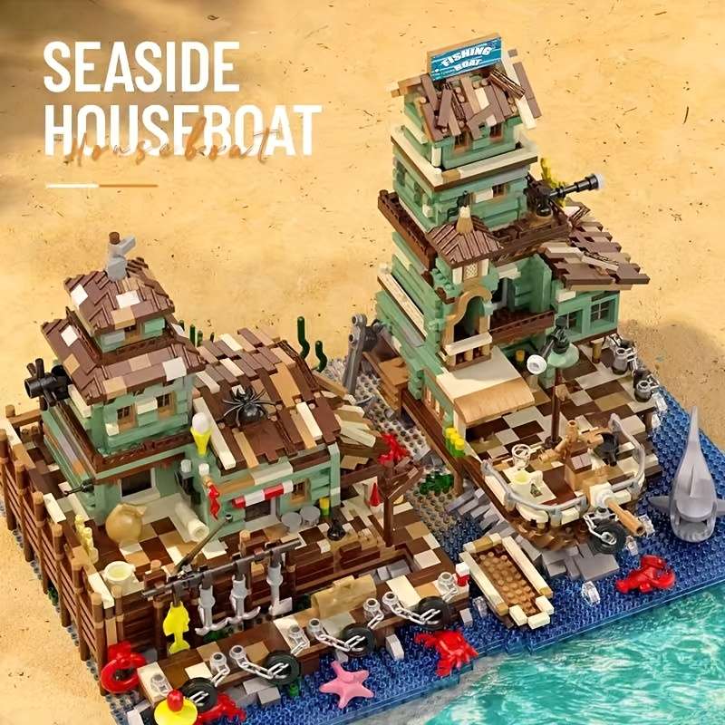 Building Toy Architectural Model Toy Set Style 2560Pcs Nautical Fishing House P3117